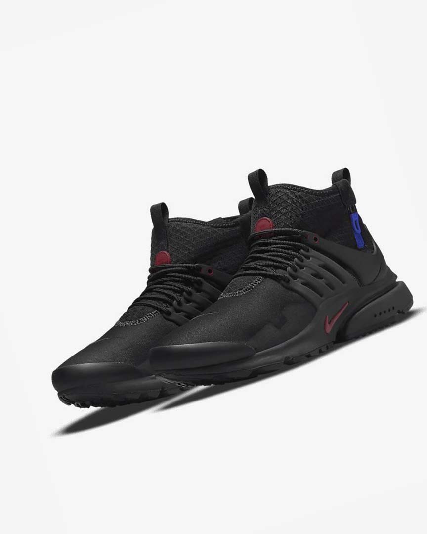 Nike Air Presto Mid Utility Fritidssko Herre Svarte Mørke Grå Blå Rød | NO4741