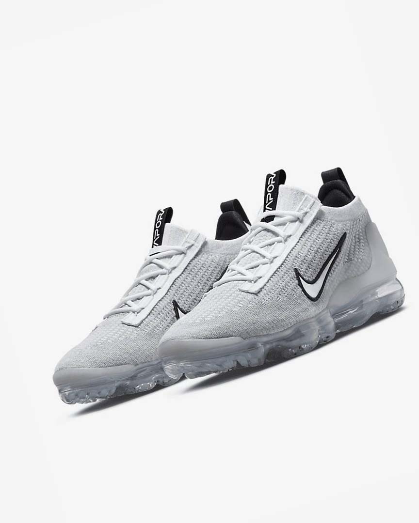 Nike Air VaporMax 2021 FK Joggesko Herre Hvite Svarte Metal Sølv Hvite | NO2376