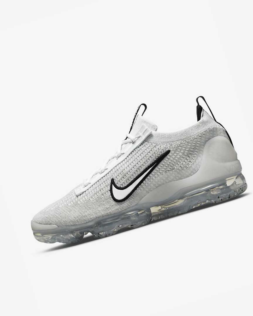 Nike Air VaporMax 2021 FK Joggesko Herre Hvite Svarte Metal Sølv Hvite | NO2376