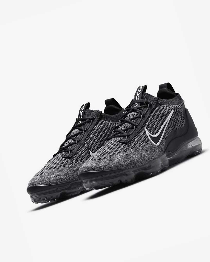 Nike Air VaporMax 2021 FK Joggesko Herre Svarte Hvite Mørke Grå Svarte | NO5073