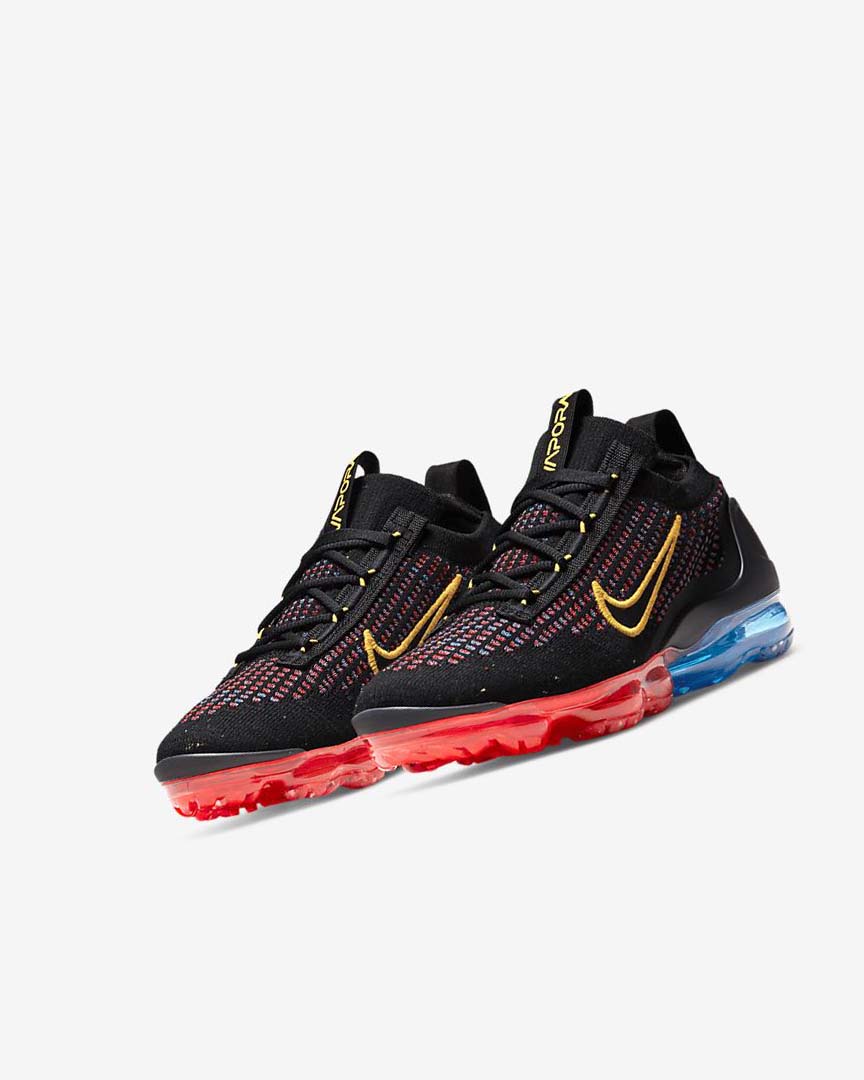 Nike Air VaporMax 2021 FK Joggesko Jente Svarte Blå Lyse Rød Gull | NO1109