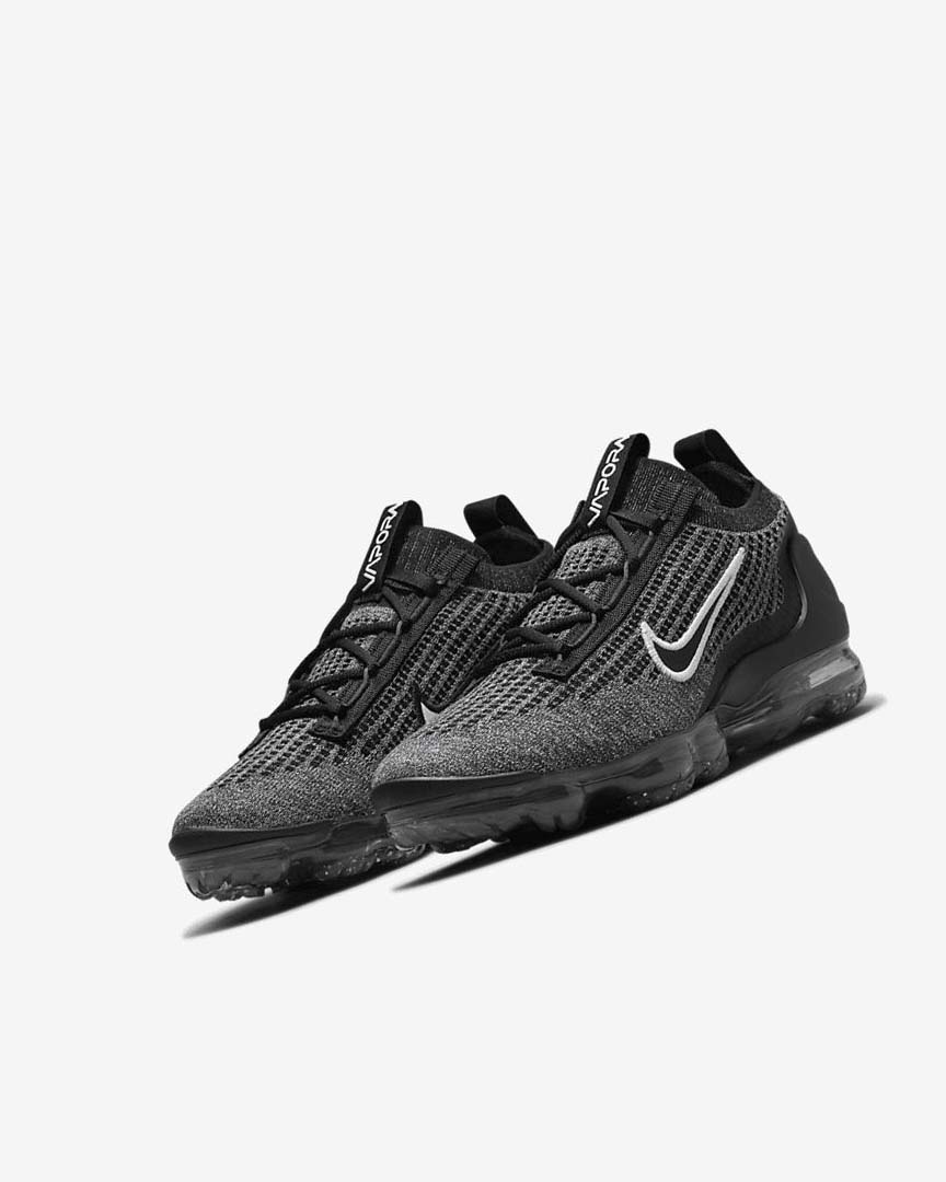 Nike Air VaporMax 2021 FK Joggesko Jente Svarte Hvite Mørke Grå Svarte | NO5105