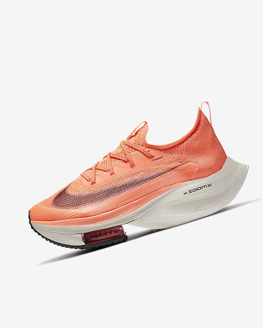 Nike Air Zoom Alphafly NEXT% Flyknit Løpesko Vei Dame Lyse Mango Metal Rød Brune Svarte | NO4620