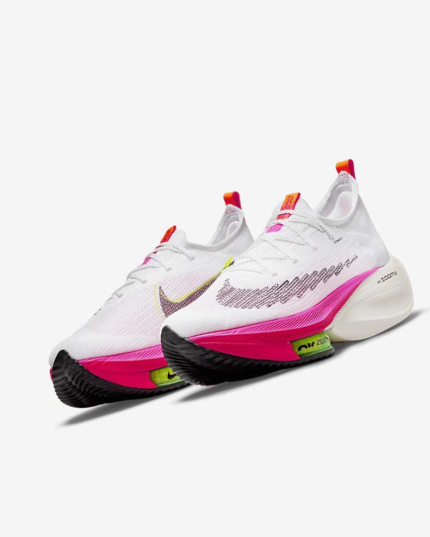 Nike Air Zoom Alphafly NEXT% Flyknit Løpesko Vei Dame Hvite Svarte Svarte Svarte | NO5572