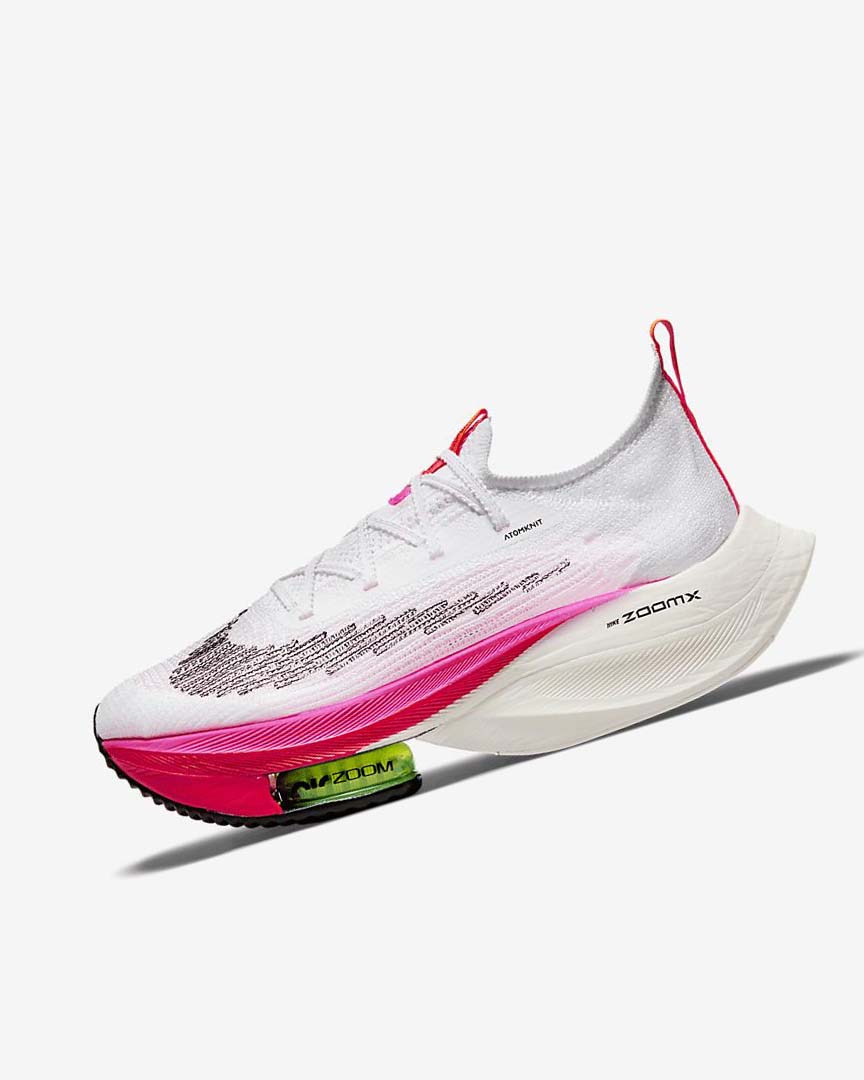 Nike Air Zoom Alphafly NEXT% Flyknit Løpesko Vei Dame Hvite Svarte Svarte Svarte | NO5572