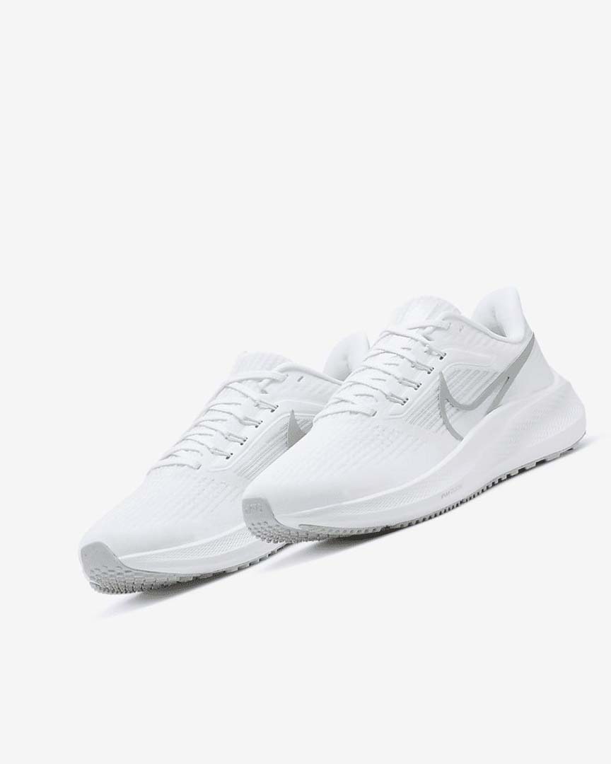 Nike Air Zoom Pegasus 39 Løpesko Vei Dame Hvite Platina Grå Metal Sølv | NO5363