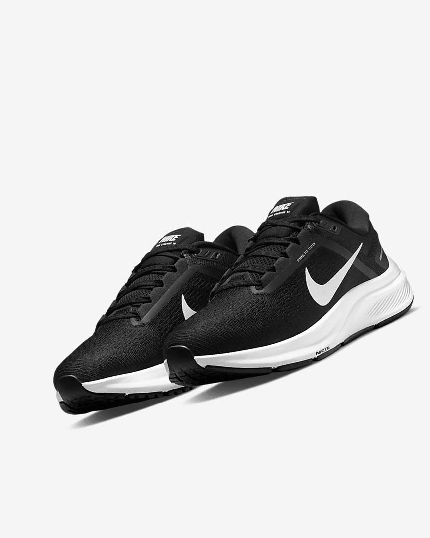 Nike Air Zoom Structure 24 Løpesko Vei Dame Svarte Hvite | NO2289