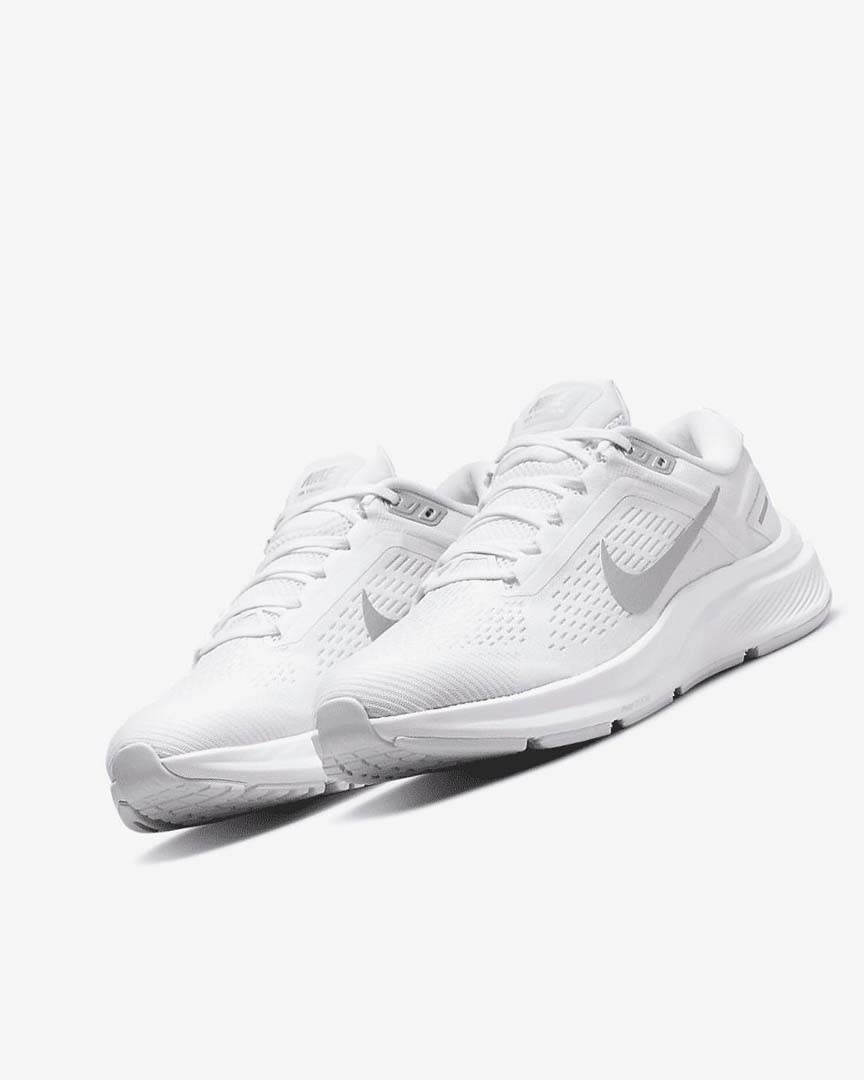 Nike Air Zoom Structure 24 Løpesko Vei Dame Hvite Platina Platina Metal Sølv | NO2669