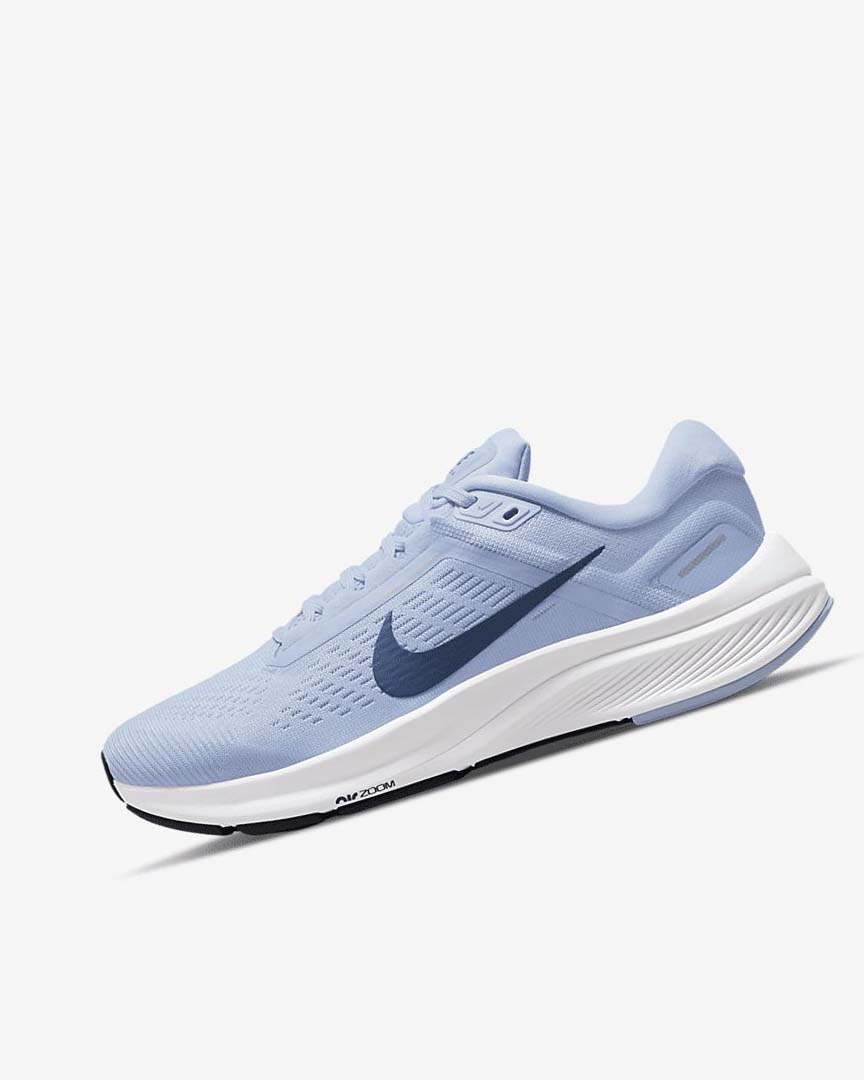 Nike Air Zoom Structure 24 Løpesko Vei Dame Lyse Blå Hvite Marineblå Marineblå | NO4606