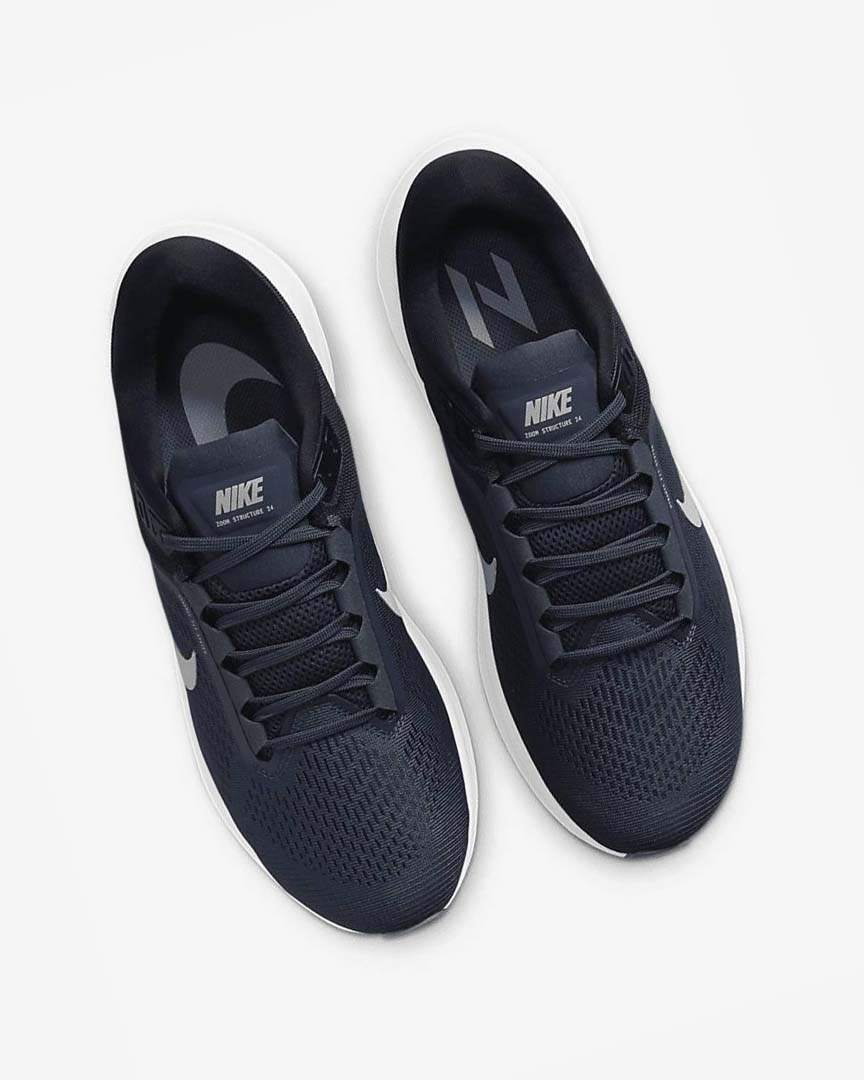 Nike Air Zoom Structure 24 Løpesko Vei Herre Blå Svarte Mørke Obsidian Grå | NO2590