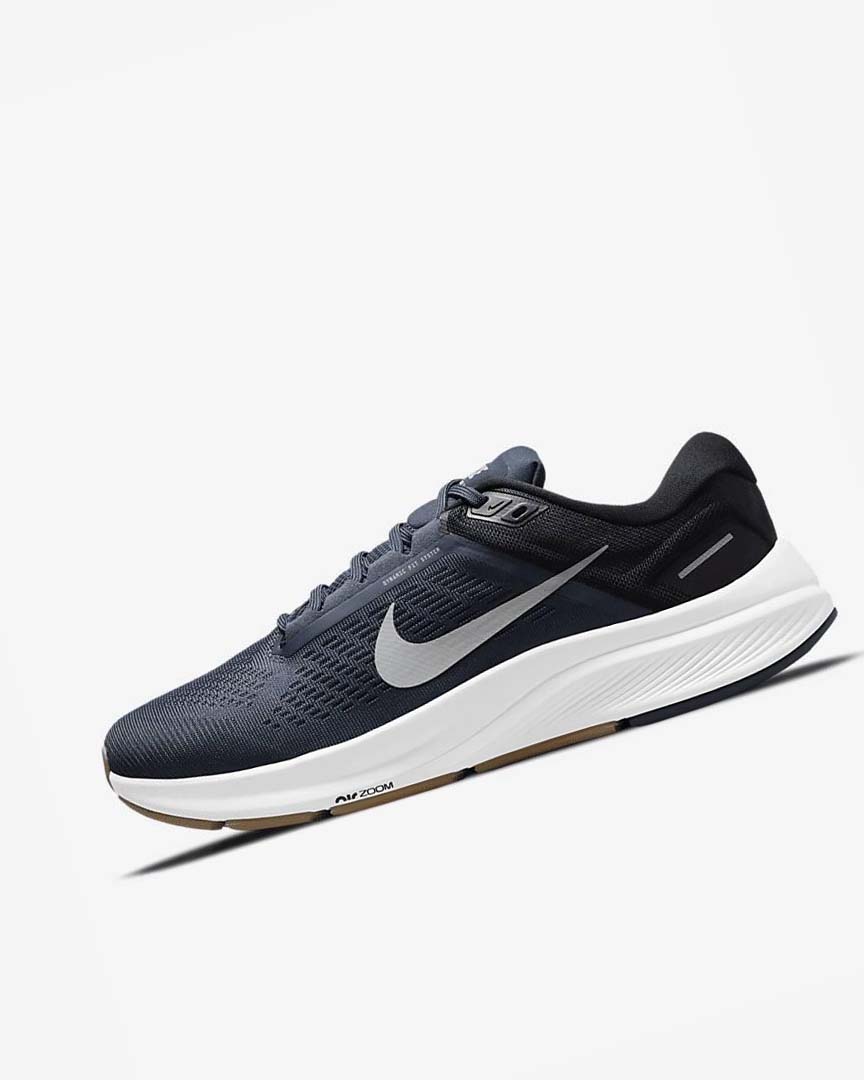 Nike Air Zoom Structure 24 Løpesko Vei Herre Blå Svarte Mørke Obsidian Grå | NO2590