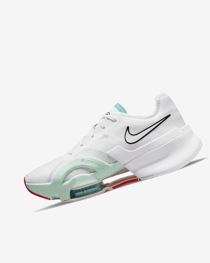 Nike Air Zoom SuperRep 3 Treningssko Dame Hvite Turkis Grønn Svarte | NO1203