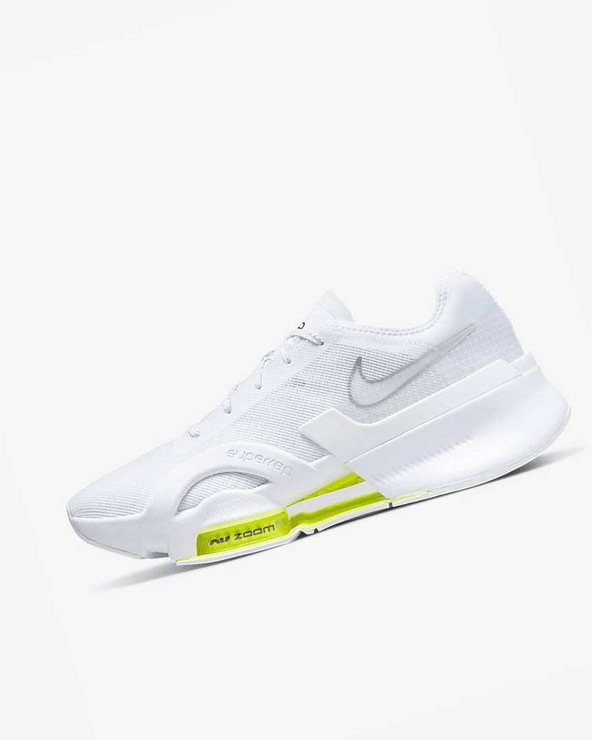 Nike Air Zoom SuperRep 3 Treningssko Herre Hvite Svarte Metal Sølv | NO5447