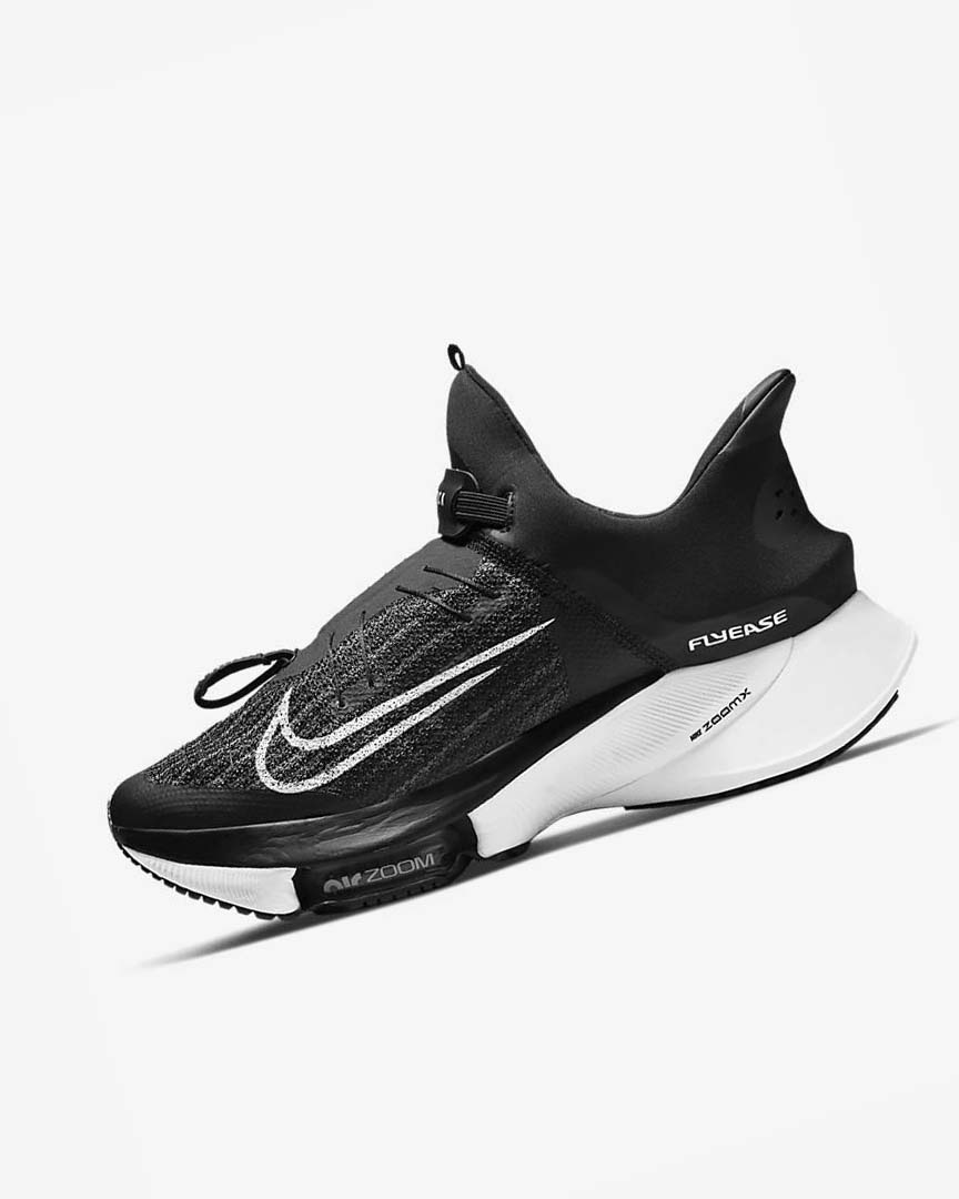 Nike Air Zoom Tempo NEXT% FlyEase Løpesko Vei Herre Svarte Hvite Svarte Hvite | NO3169