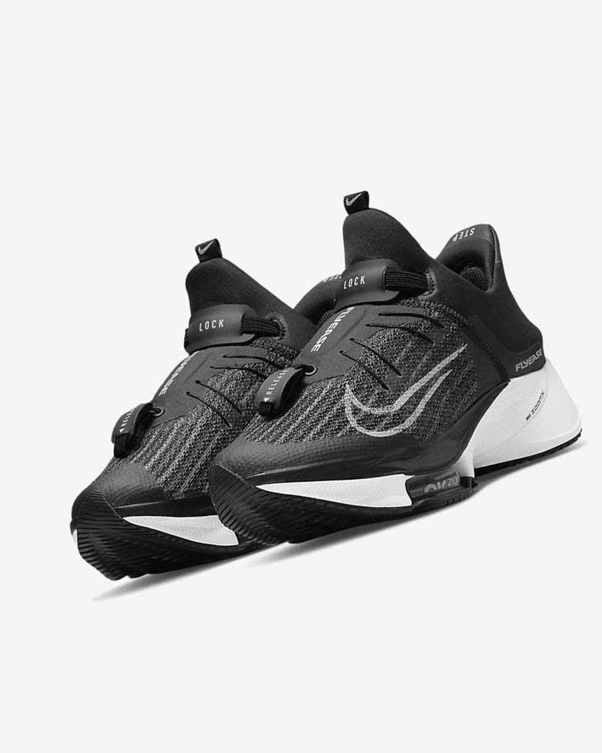 Nike Air Zoom Tempo NEXT% FlyEase Løpesko Vei Dame Svarte Hvite Svarte Hvite | NO4648