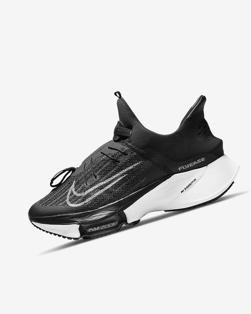 Nike Air Zoom Tempo NEXT% FlyEase Løpesko Vei Dame Svarte Hvite Svarte Hvite | NO4648