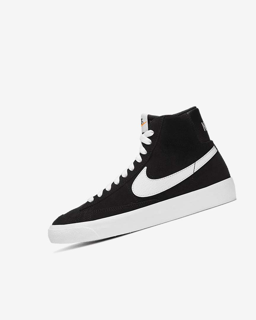 Nike Blazer Mid \'77 Semsket Skinn Joggesko Gutt Svarte Oransje Hvite | NO2456