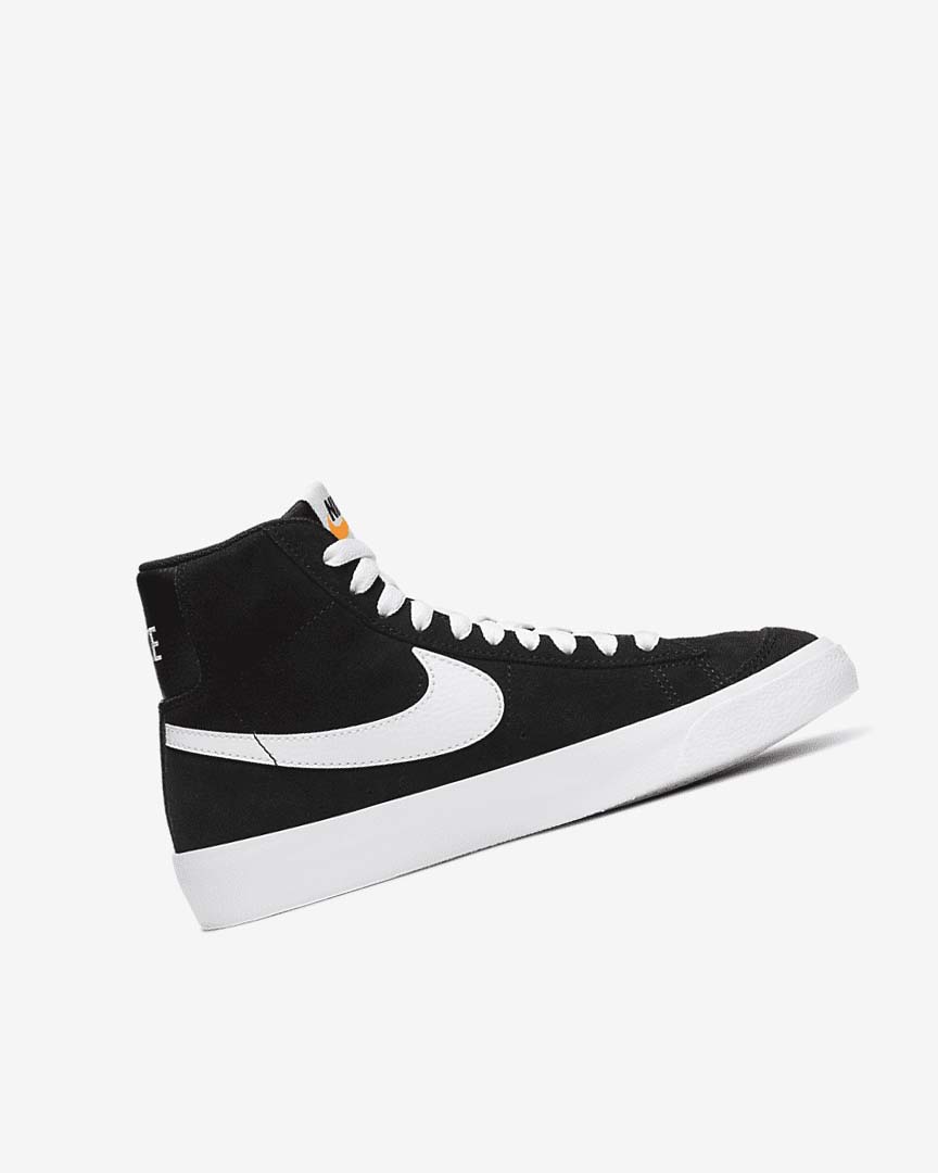 Nike Blazer Mid '77 Semsket Skinn Joggesko Jente Svarte Oransje Hvite | NO4777