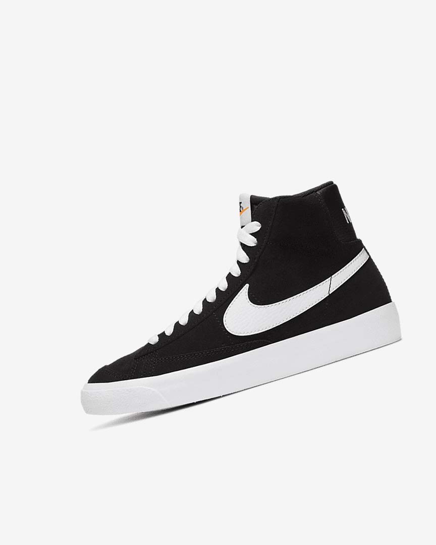 Nike Blazer Mid \'77 Semsket Skinn Joggesko Jente Svarte Oransje Hvite | NO4777