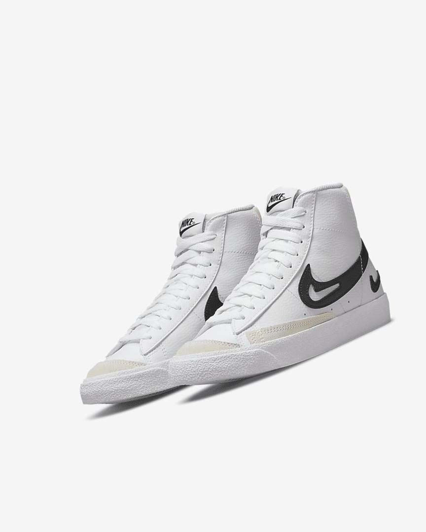 Nike Blazer Sko Gutt Hvite Hvite Svarte | NO5154