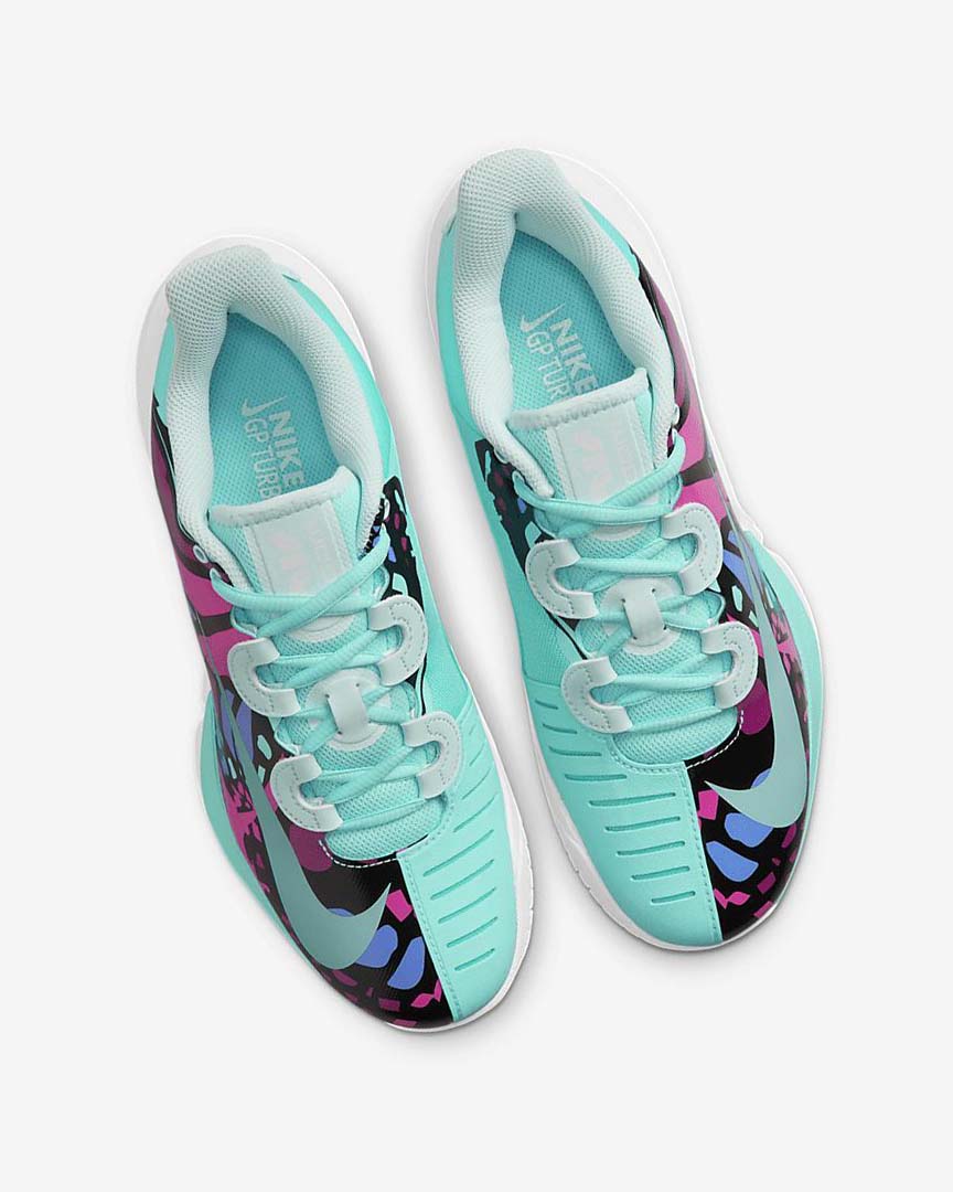 Nike Court Air Zoom GP Turbo Naomi Osaka Tennis Sko Dame Turkis Svarte Fuchsia Turkis | NO2645