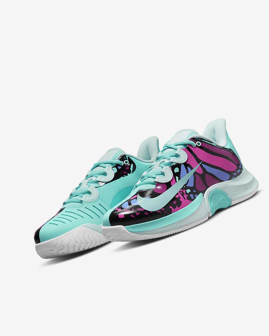 Nike Court Air Zoom GP Turbo Naomi Osaka Tennis Sko Dame Turkis Svarte Fuchsia Turkis | NO2645