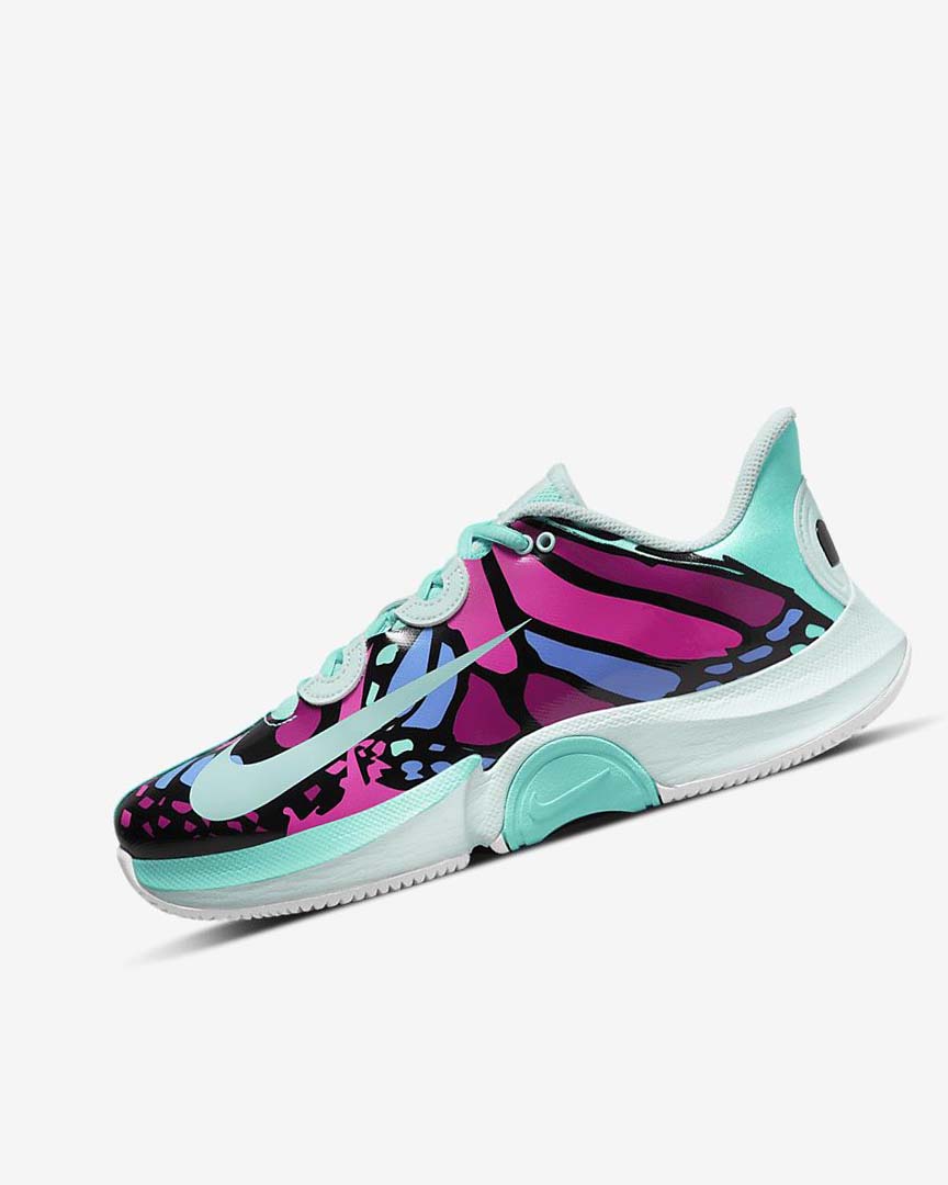 Nike Court Air Zoom GP Turbo Naomi Osaka Tennis Sko Dame Turkis Svarte Fuchsia Turkis | NO2645