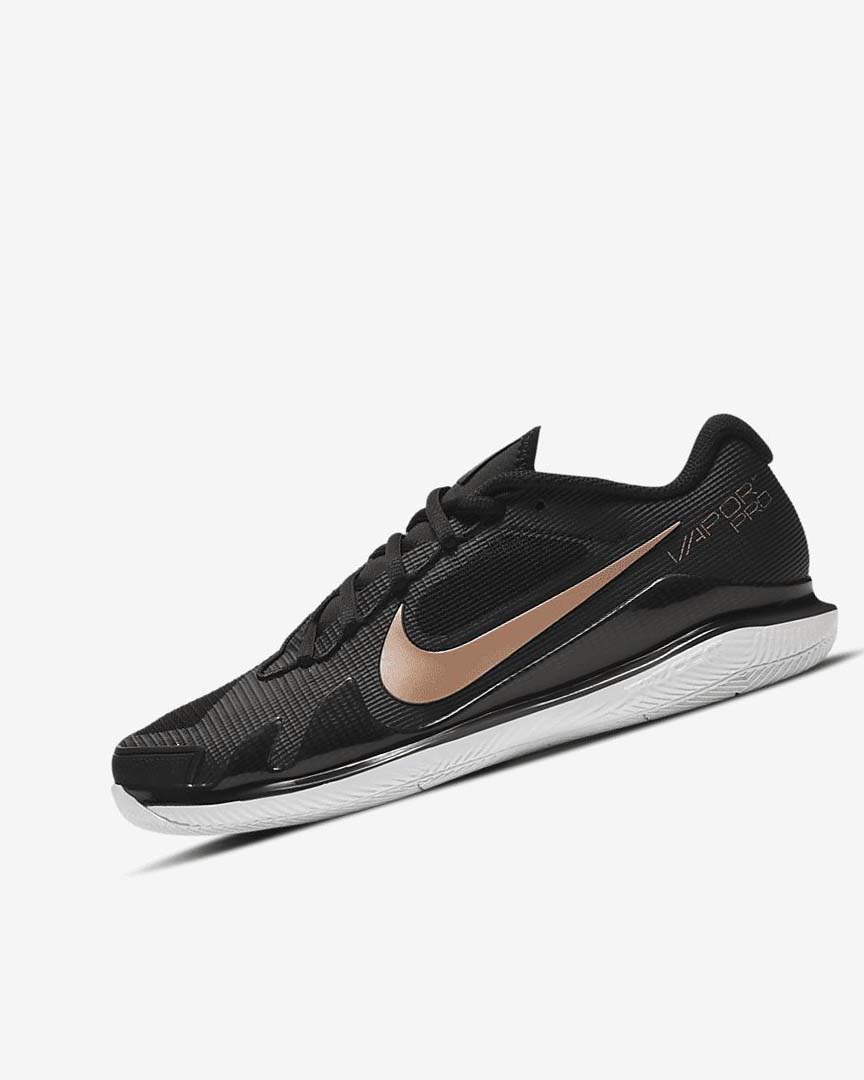 Nike Court Air Zoom Vapor Pro Tennis Sko Dame Svarte Hvite Metal Rød Brune | NO2774