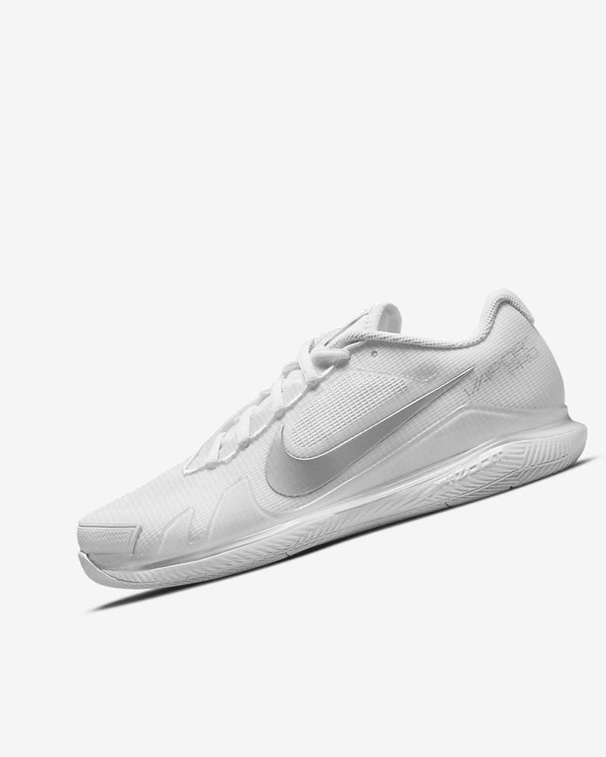 Nike Court Air Zoom Vapor Pro Tennis Sko Dame Hvite Metal Sølv | NO3088