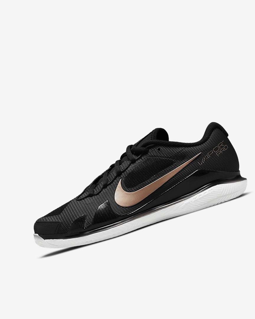 Nike Court Air Zoom Vapor Pro Tennis Sko Dame Svarte Hvite Metal Rød Brune | NO3278