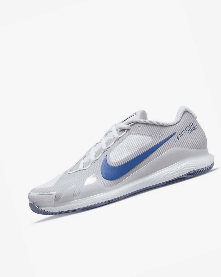 Nike Court Air Zoom Vapor Pro Tennis Sko Herre Hvite Grå Marineblå | NO4535