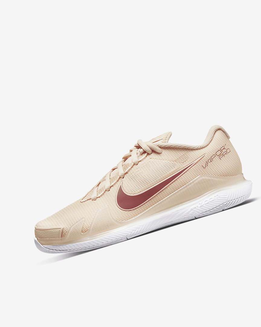 Nike Court Air Zoom Vapor Pro Tennis Sko Dame Hvite Hvite Korall Rød | NO4654