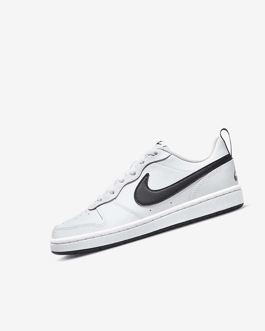 Nike Court Borough Low 2 Sko Jente Hvite Svarte | NO5388