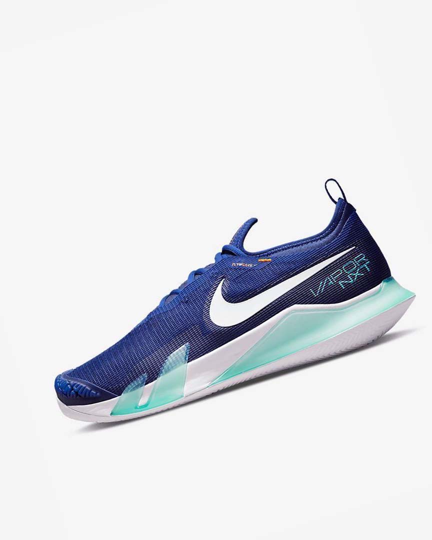 Nike Court React Vapor NXT Tennis Sko Herre Dyp Kongeblå Blå Turkis Oransje Hvite | NO5352