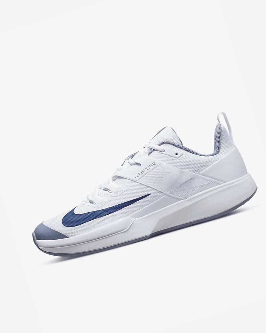 Nike Court Vapor Lite Tennis Sko Herre Hvite Marineblå | NO4973