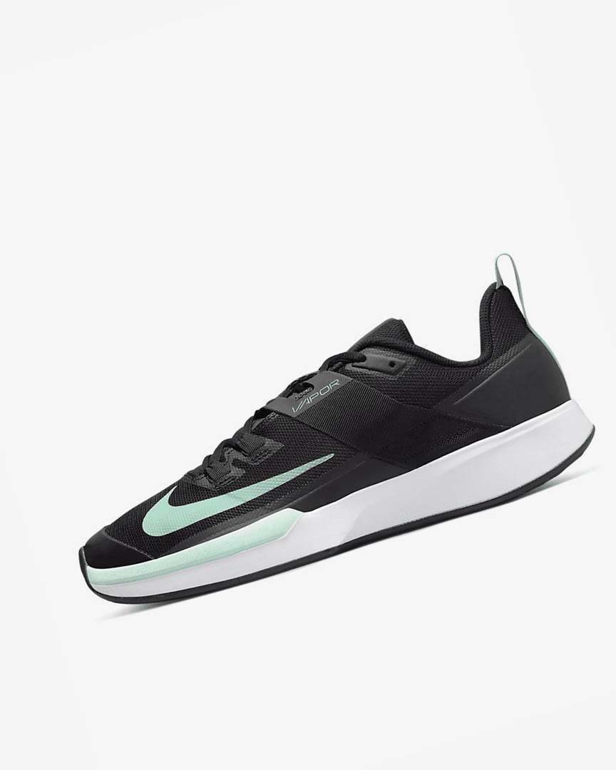 Nike Court Vapor Lite Tennis Sko Herre Svarte Mørke Grå Hvite Mint | NO2667