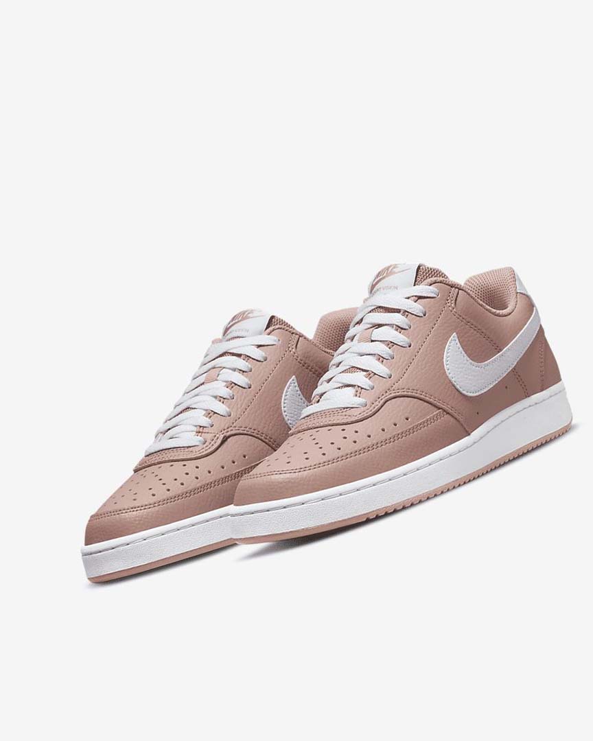 Nike Court Vision Low Next Nature Joggesko Dame Rosa Svarte Hvite | NO2448