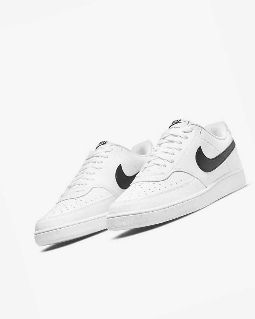 Nike Court Vision Low Next Nature Joggesko Herre Hvite Hvite Svarte | NO4956