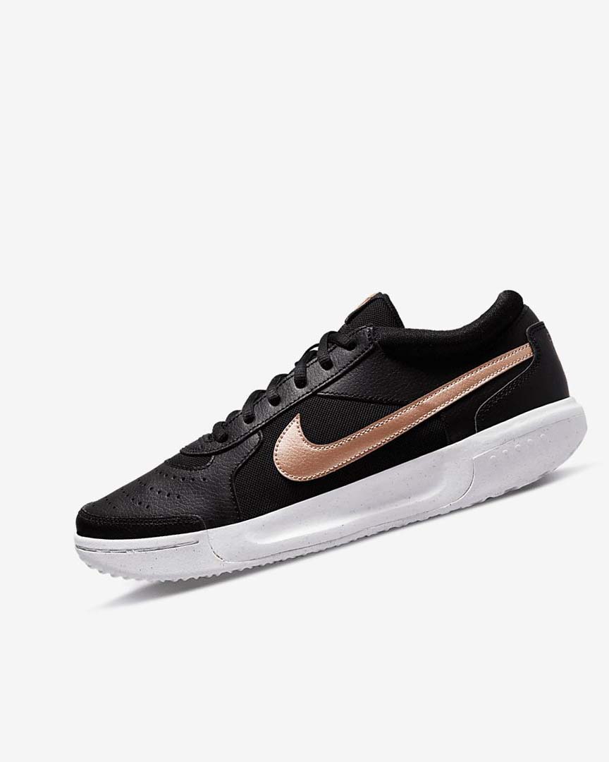 Nike Court Zoom Lite 3 Tennis Sko Dame Svarte Hvite Metal Rød Brune | NO2880