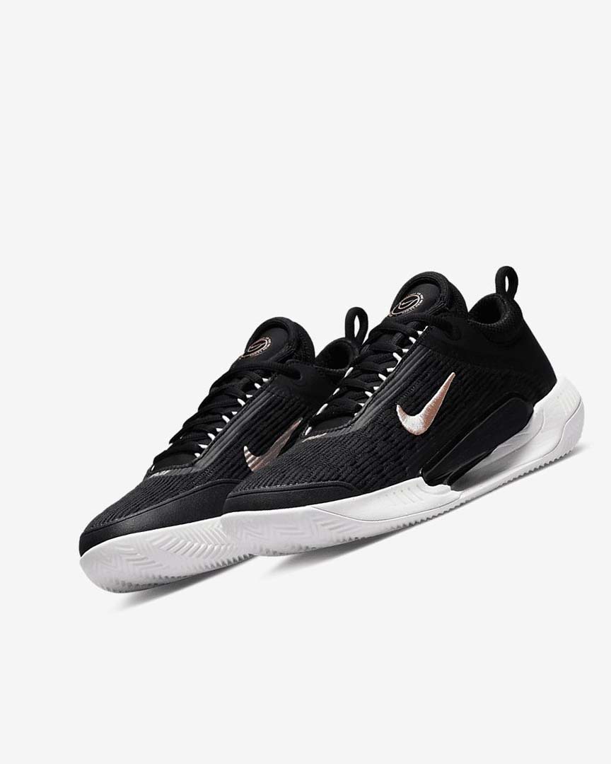 Nike Court Zoom NXT Tennis Sko Dame Svarte Hvite Mørke Grå Metal Rød Brune | NO4818