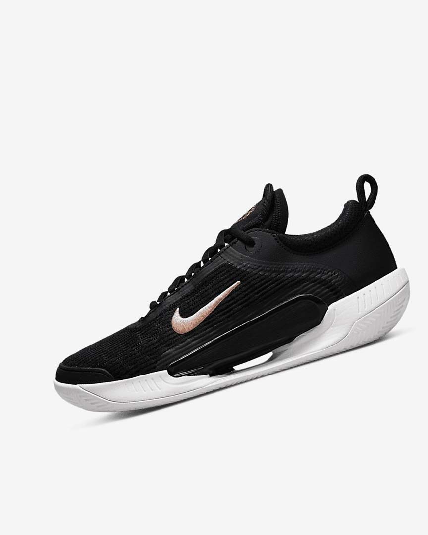 Nike Court Zoom NXT Tennis Sko Dame Svarte Hvite Mørke Grå Metal Rød Brune | NO4818