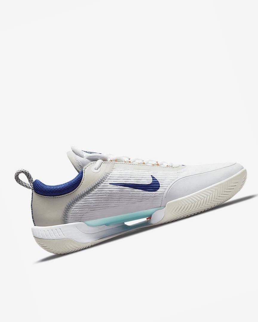 Nike Court Zoom NXT Tennis Sko Herre Hvite Lyse Beige Turkis Dyp Kongeblå Blå | NO4511