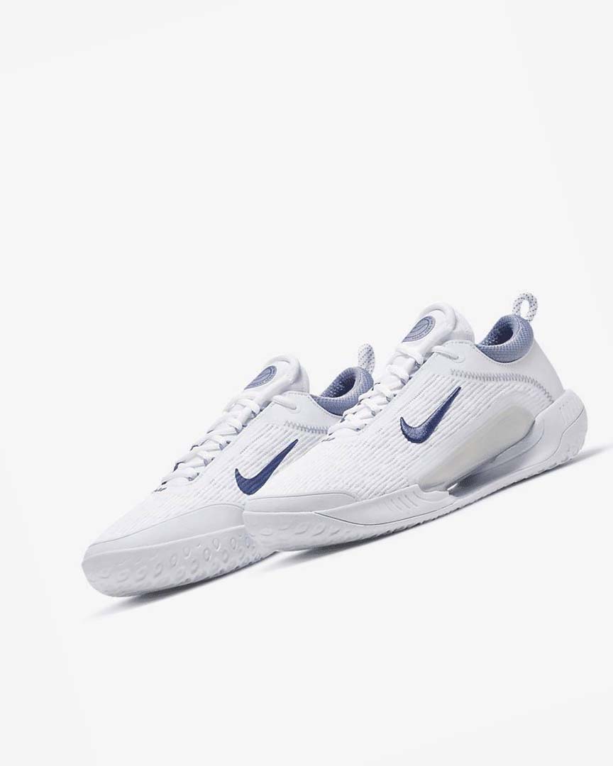 Nike Court Zoom NXT Tennis Sko Herre Hvite Grå Marineblå | NO4930