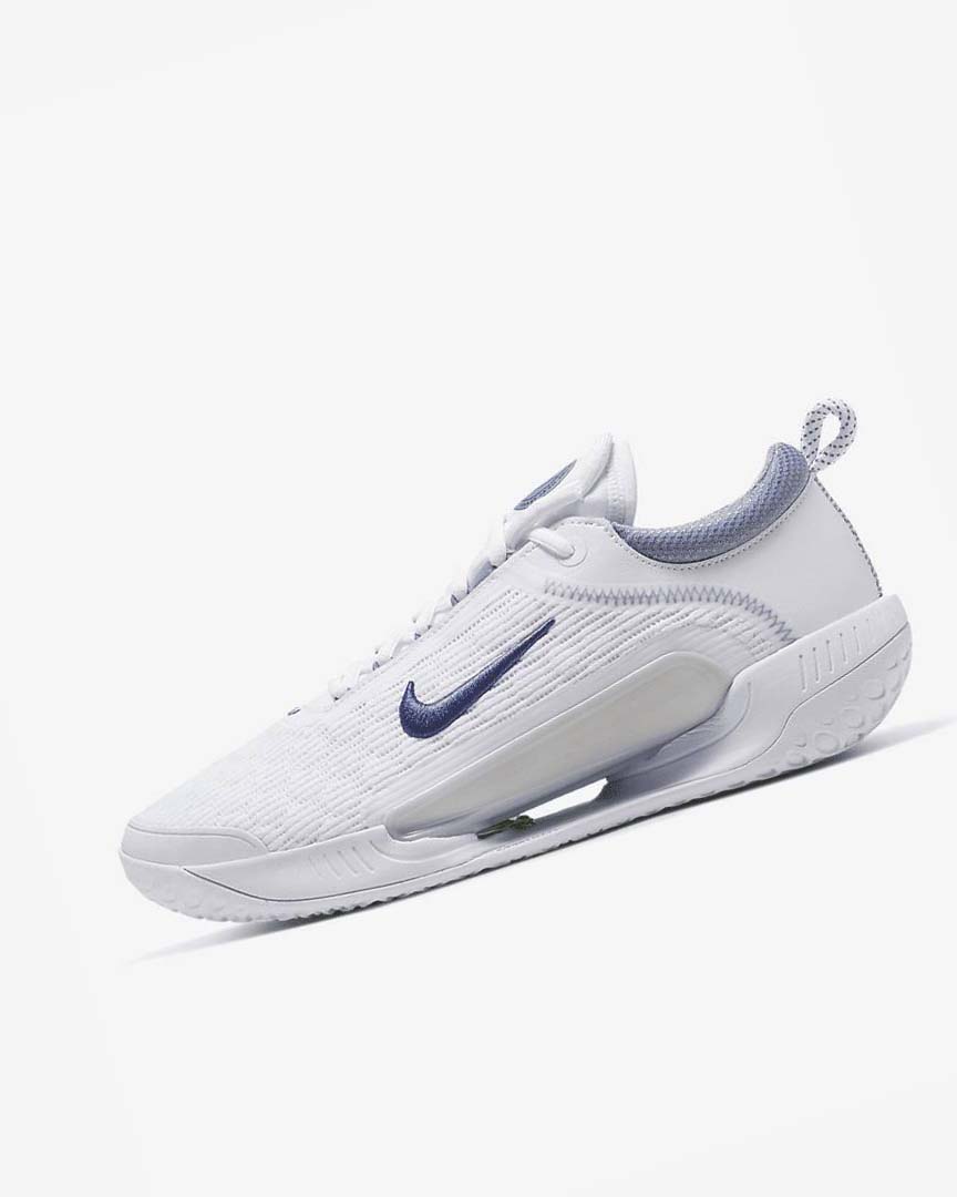 Nike Court Zoom NXT Tennis Sko Herre Hvite Grå Marineblå | NO4930