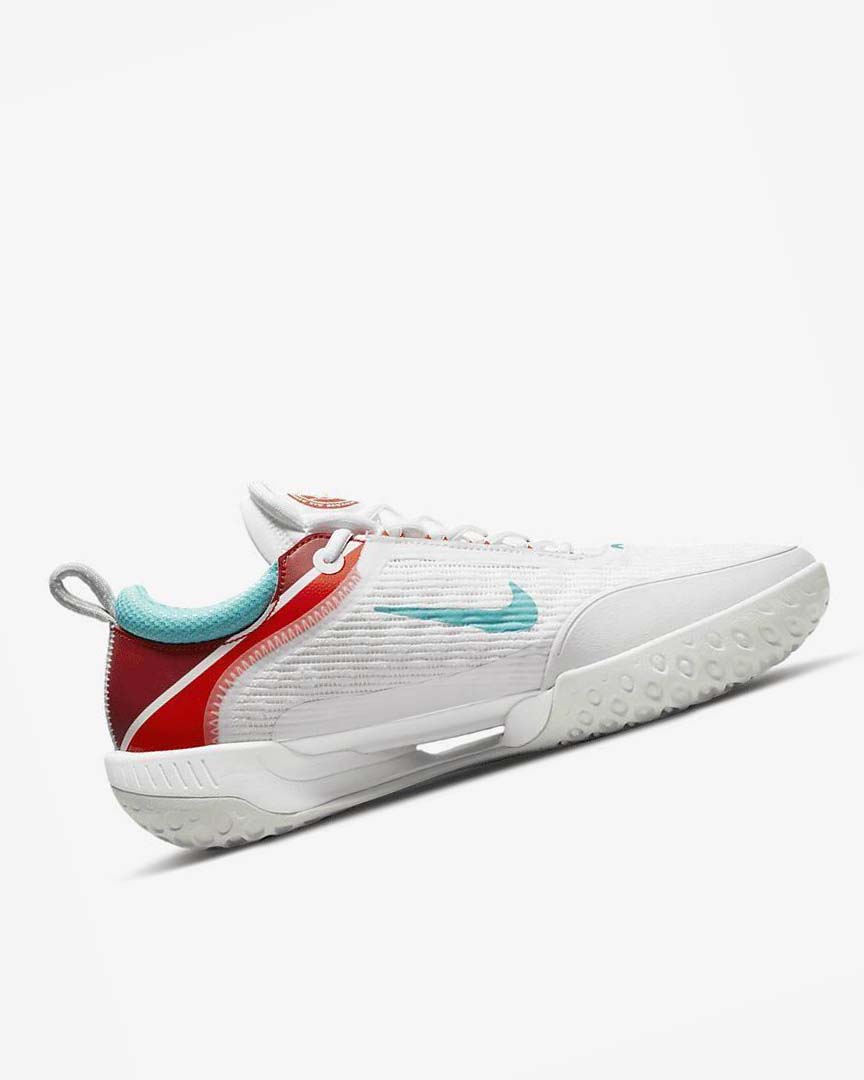 Nike Court Zoom NXT Tennis Sko Herre Hvite Lyse Sølv Rød Turkis | NO4939