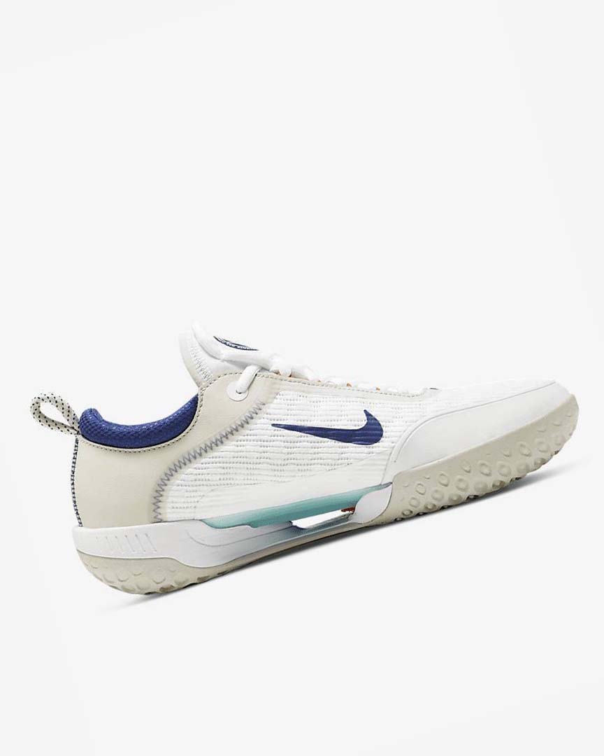 Nike Court Zoom NXT Tennis Sko Herre Hvite Lyse Beige Turkis Dyp Kongeblå Blå | NO5463