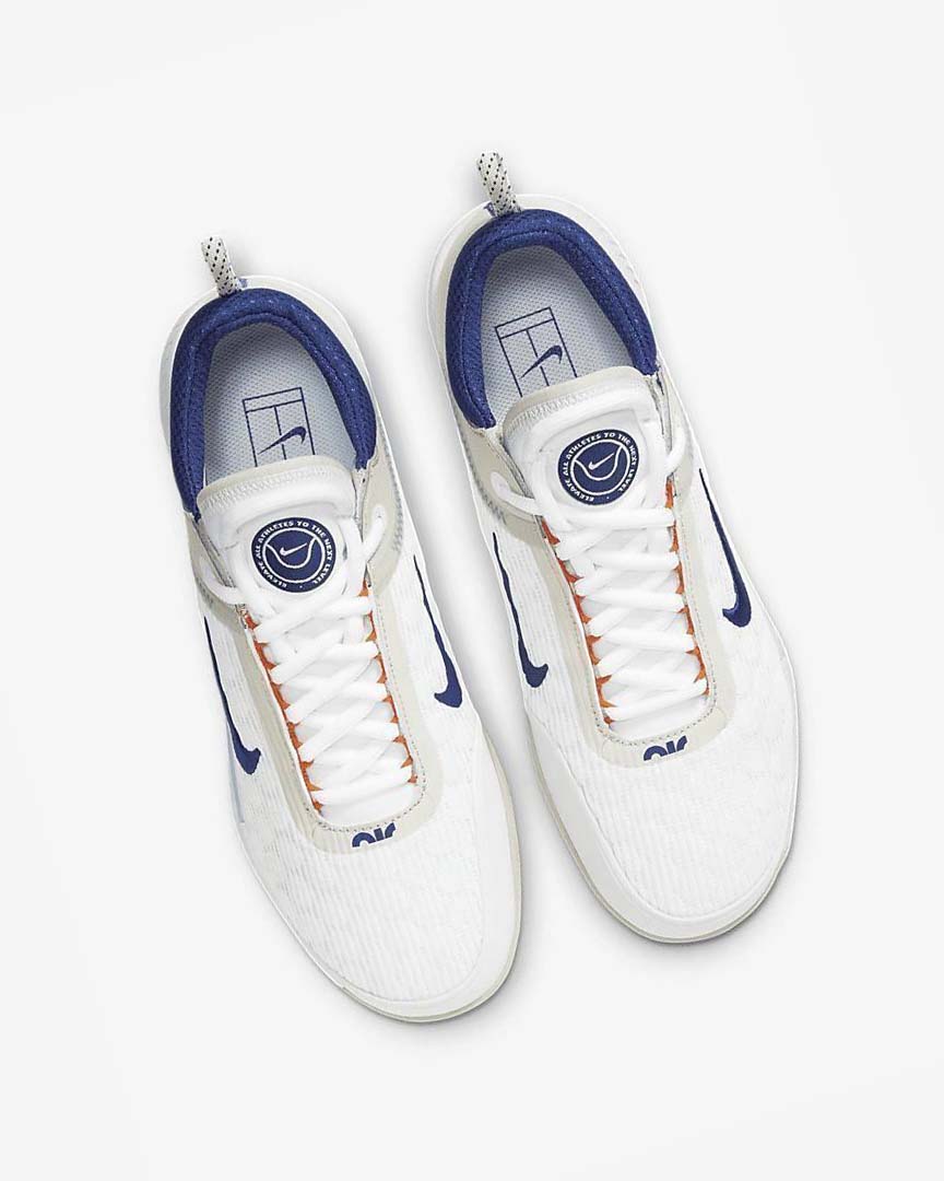 Nike Court Zoom NXT Tennis Sko Herre Hvite Lyse Beige Turkis Dyp Kongeblå Blå | NO5463