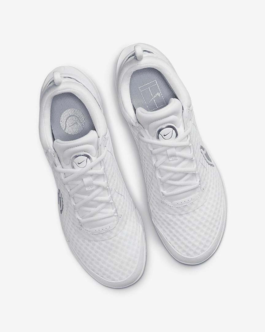 Nike Court Zoom Pro Tennis Sko Dame Hvite Metal Sølv | NO5250