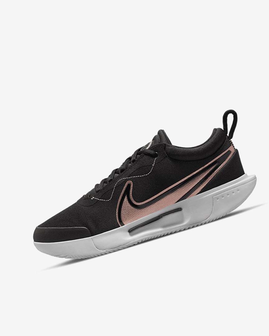 Nike Court Zoom Pro Tennis Sko Dame Svarte Hvite Metal Rød Brune | NO2875