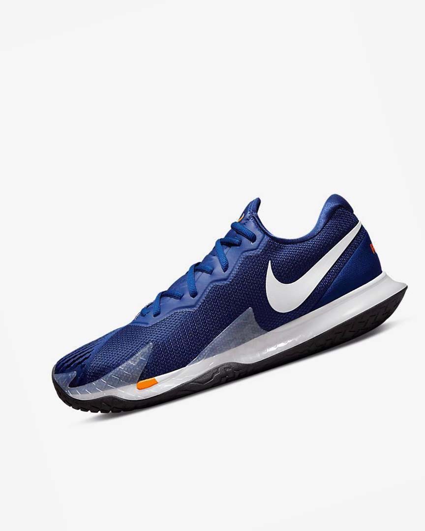 Nike Court Zoom Vapor Cage 4 Rafa Tennis Sko Herre Dyp Kongeblå Blå Oransje Svarte Hvite | NO2790